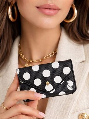 Kate Spade New York x Target Polka Dot Envelope Card Case Black/White